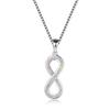 White and Blue 8-shaped Necklace, Women's Versatile Collarbone Chain