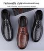 Men's Cowhide Leather Business Shoes - Soft Sole, Non-Slip, Sizes 45-46, Lace-Up, Ideal for Middle-Aged and Elderly Dads
