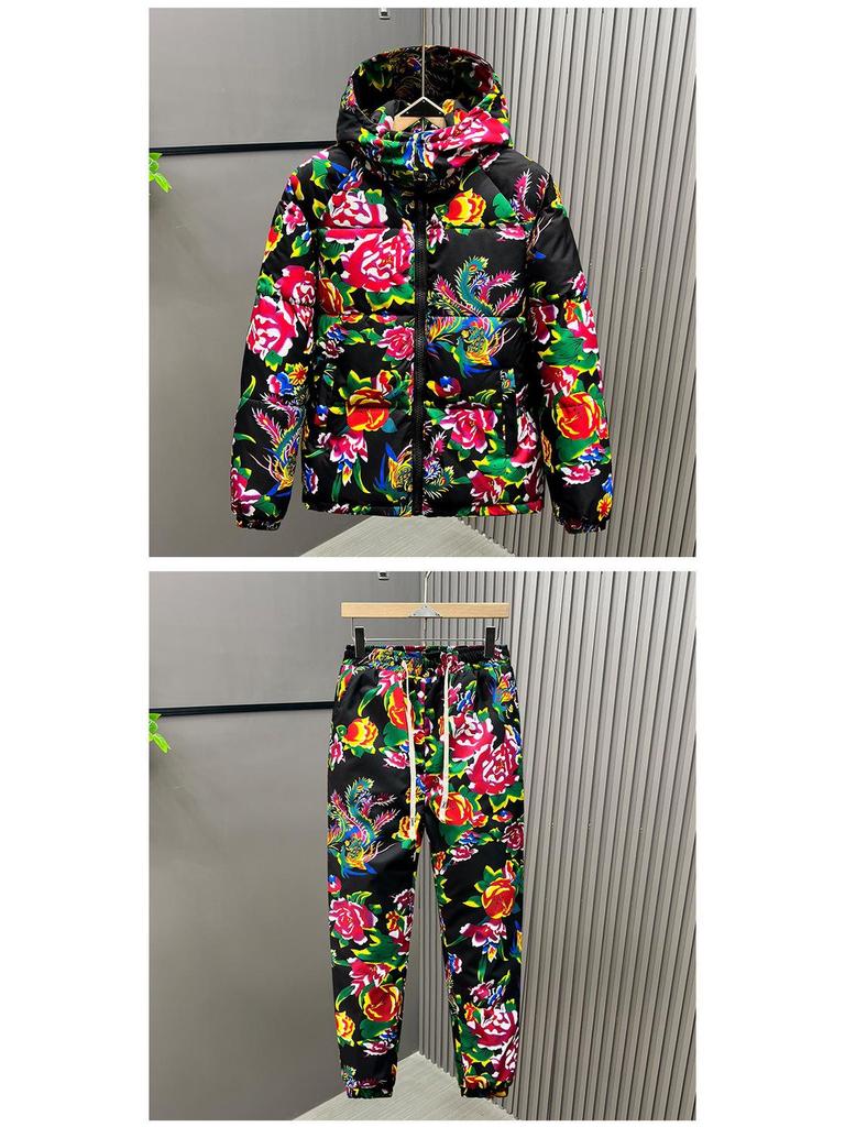 Influencer Winter Style: Peony Floral Thick Cotton Quilt Set & Jacket