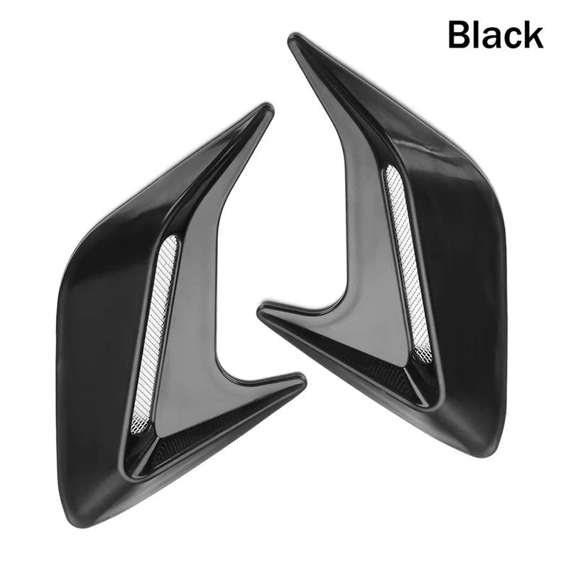 

1 пара автомобильных жабр акулы и коровьих рогов, имитация воздухозаборника, боковой воздухозаборник, украшение на капот, воздухозаборник, автомобильные аксессуары в виде листьев Black