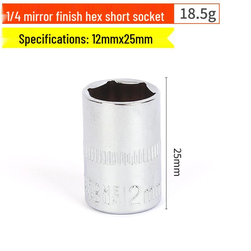 1/4" Chrom-Vanadium-Stahl Sechskant-Steckschlüsselsatz mit verlängertem Schlüssel und Sechskantkopf