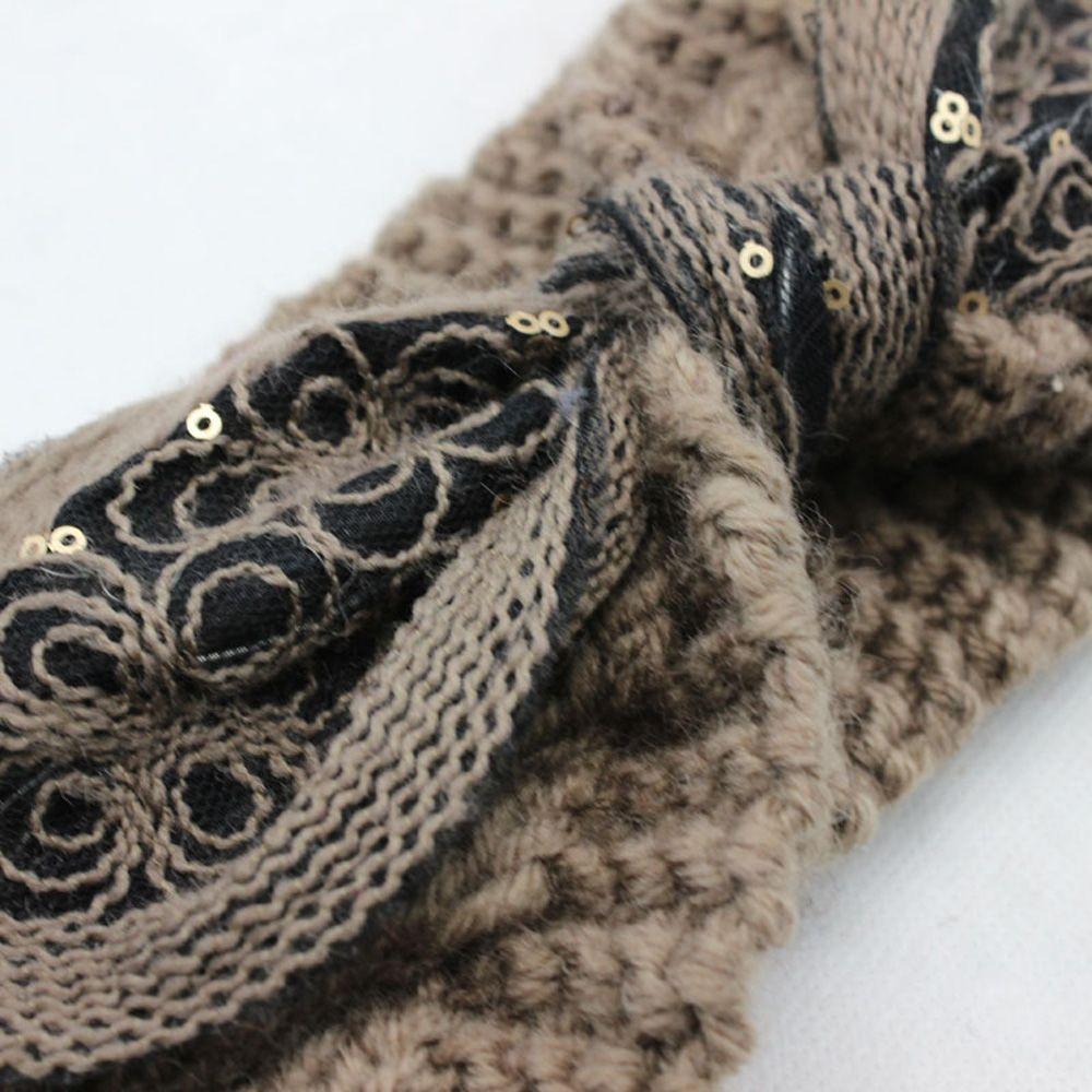Vintage Flower Women Girl Bow Knot Headband Turban Crochet Knit Hairband Rabbit Ears Headwrap