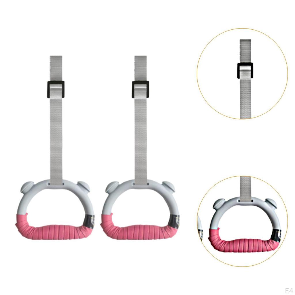 Gymnastics Rings Adjustable Strap Fitness Equipment Indoor Workout Professional Nonslip Handle