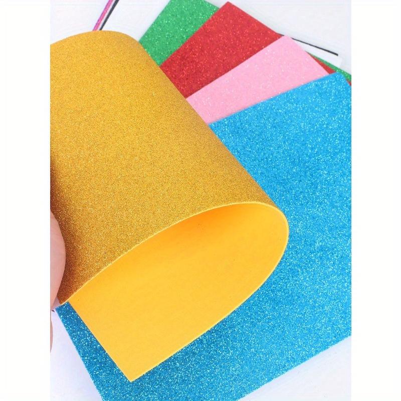 10 szt./opak. Wielokolorowy metaliczny papier gąbkowy z brokatem, Grube arkusze pianki brokatowej bez podkładu samoprzylepnego, Do DIY, Rzemiosła, Tłoczenia, Składania papieru artystycznego