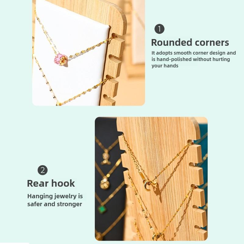 Bamboo Necklace Display Stand Jewelry Bracelets Chains Organizer Holder Freestanding Multiple Stands for Selling Show Home