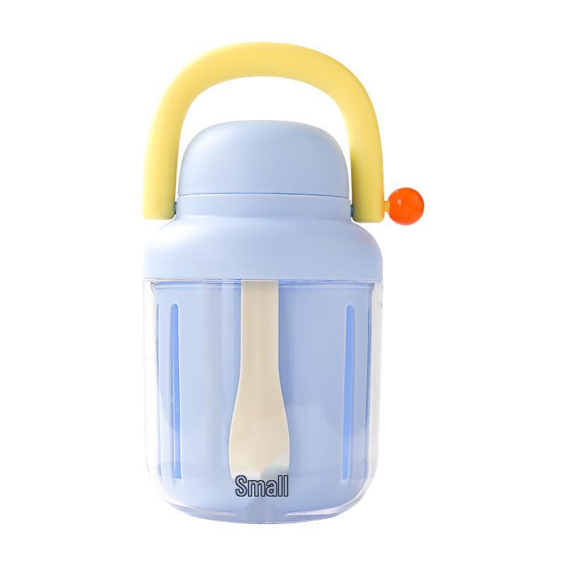 Portable Food Grade Fruit & Vegetable Cup with Fork - Double Layer & Sealed for Office or On-the-Go