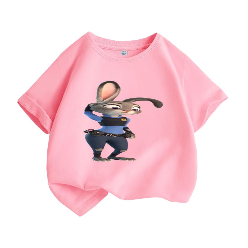 Crazy Animal City Kids T Shirt Cartoon Rabbit Fox Printed Toddler Boys Girls Short Sleeve Cotton Casual Summer Fashion Top Tees