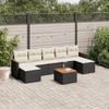 VidaXL Garden Lounge Set with Cushions 8 Pcs, Patio Sofas, Patio Furniture Set, Outdoor Furniture, Black 3226238