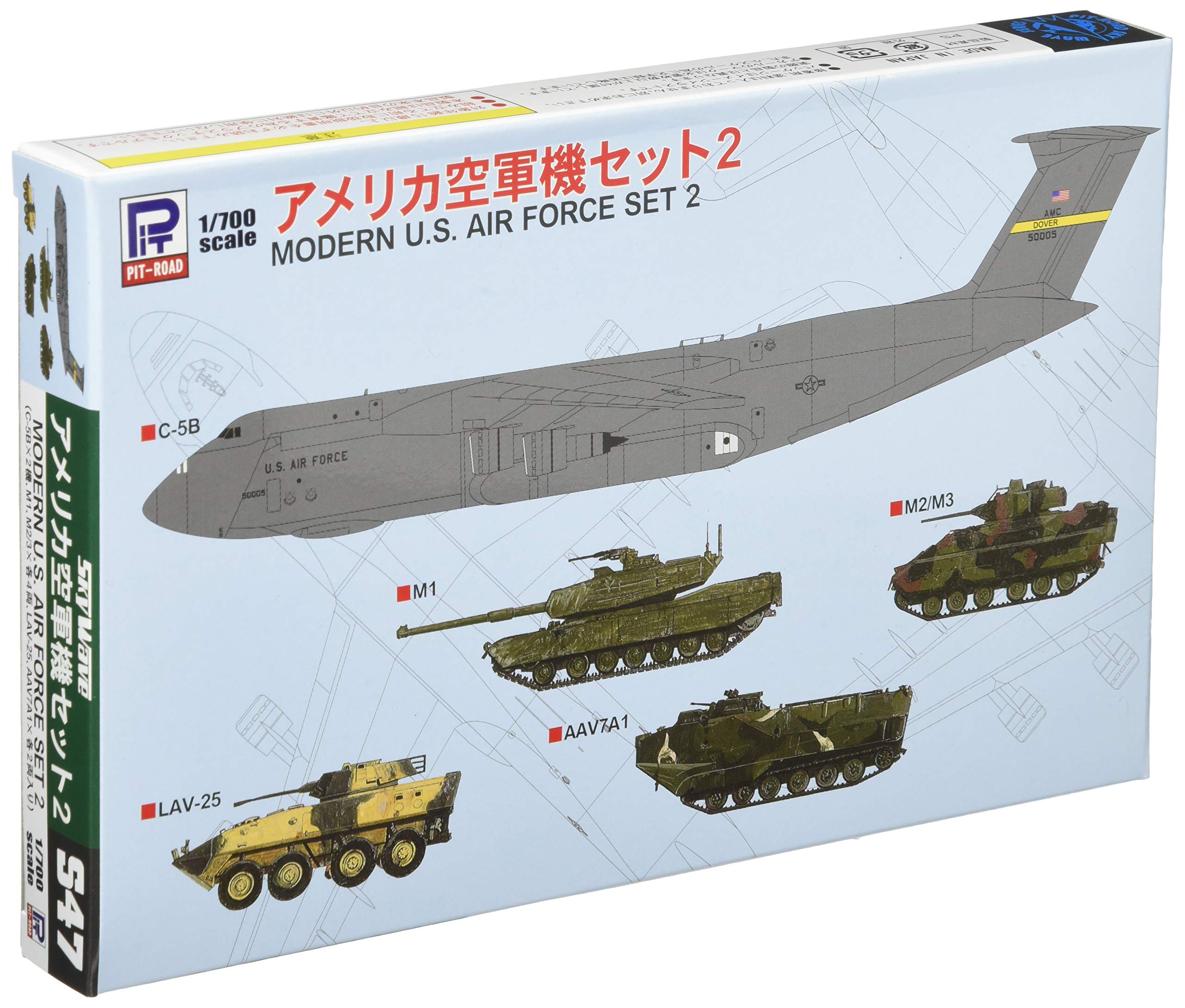

Pit Road Skywave Series Набор из 2 самолетов ВВС США Пластиковая модель S47 1/700