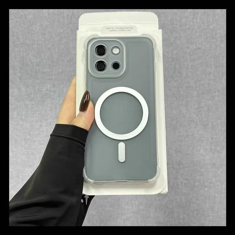 

Для Magsafe Ударопрочный чехол с воздушной подушкой для беспроводной зарядки для OnePlus 13 13T 13R 1+ ACE5 Pro Прозрачная магнитная защитная крышка для телефона OnePlus 13R белый