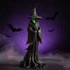 Resin Witch Statues and Figurines Halloween Hooded Character Statue with Integrated Lighting, Hand-Detailed Dark Body and Flowing Robe for Shelf,