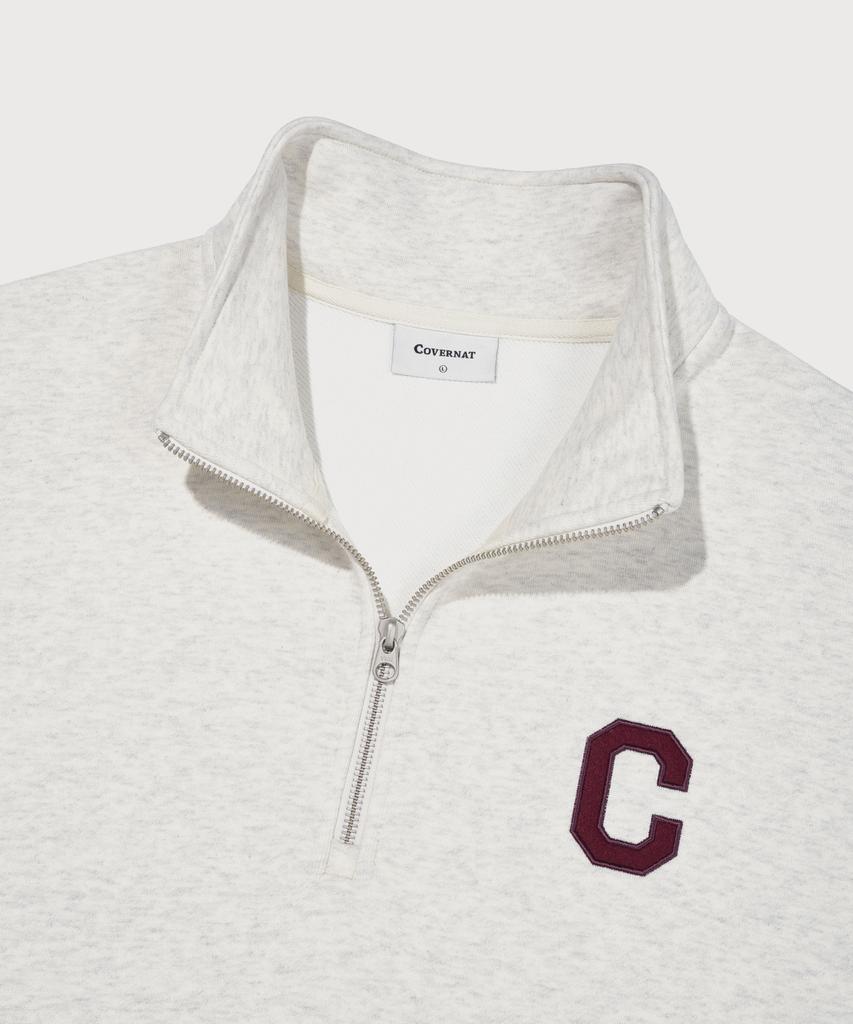 COVERNAT C Logo Half-Zip Sweatshirt Oatmeal