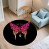 Pink Butterfly,Round Area Rug,Carpet Rug for Living Room Bedroom Sofa Playroom Decor,Non-slip Floor Mat