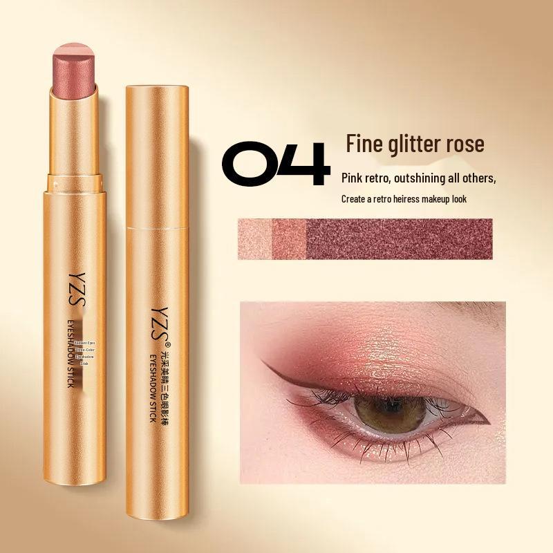 

YZS Radiant Eyes 3-цветный глиттер-карандаш для теней - Подходит для начинающих, Стойкий хайлайтер-градиент.