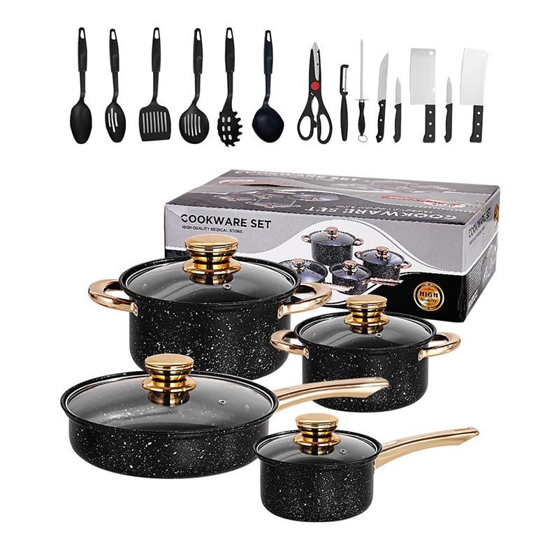 8-Piece Granite Cookware Set Nonstick Frying