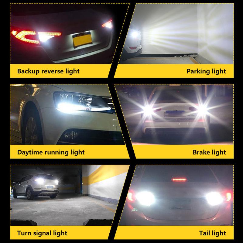 Katur 2x T20 7440 W21W Car Led Bulb Reverse Bulb Turn Signal Light 7440 w21w Replacement Bulb Super Bright 6000K White For Mazda