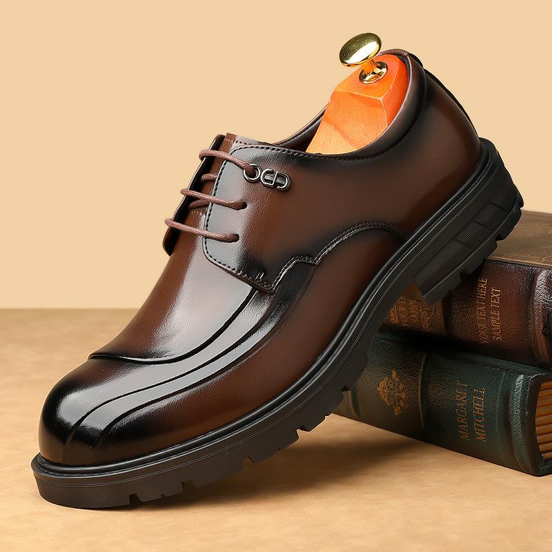 

Luxury Dress Shoes Men British Business Platform Shoes for Men Fashion Leather Shoes Designer Wedding Shoe Zapatos De Hombre 38 коричневый