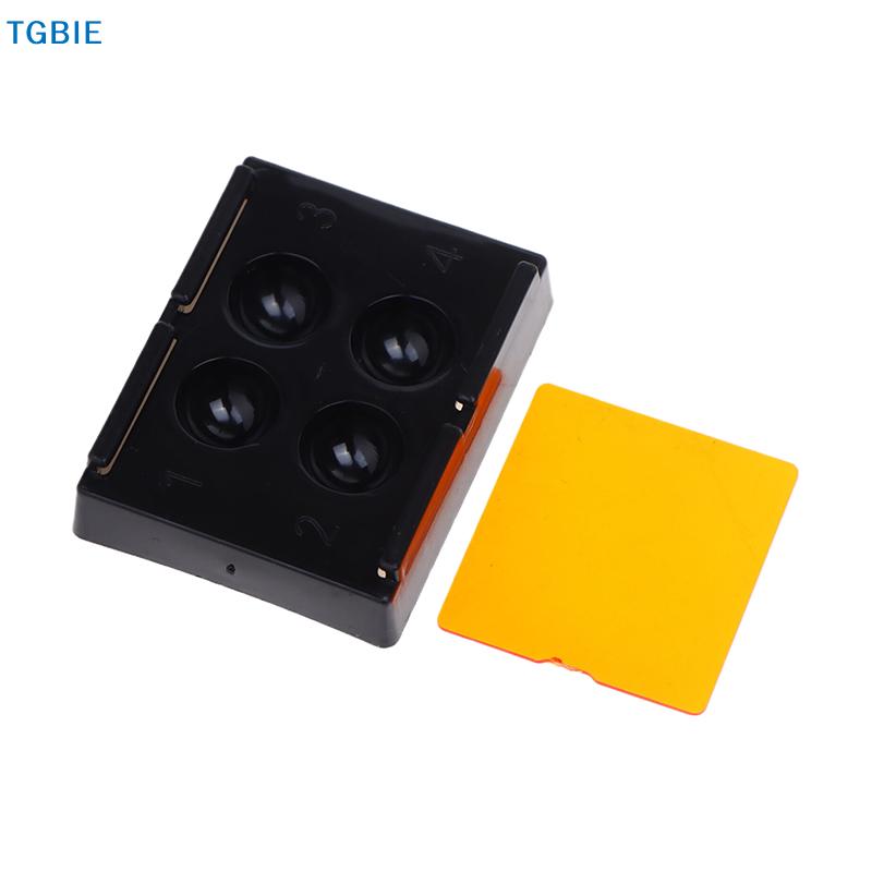 [TL]4 Holes Dental Shading Light Box Composite Resin Mixing Well Light-proof Storage Hading Color Toning Case Dentist Material