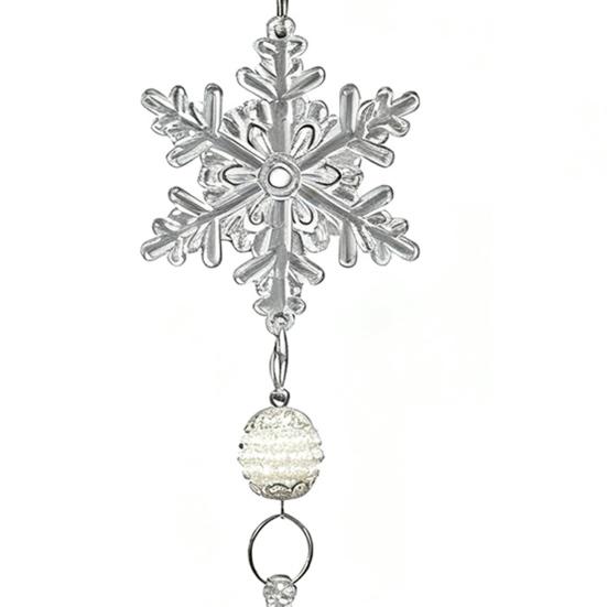 18 Pcs Crystal Christmas Ornaments for Tree Clear Acrylic Snowflake Icicle Hanging Ornaments with Drop Pendants for Winter Wonderland Chandelier