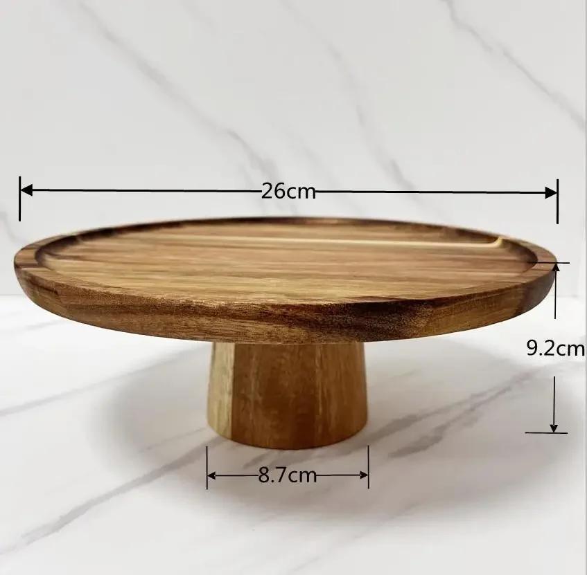 Japanese Style Wooden Plate Food Fruit Dessert Plates Home Sushi Cake Stand Wooden Tray Cake Decoration Wood Dish Tableware Gift