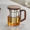 Men's Stainless Steel Glass Tea Cup with Built-in Infuser for Office or Personal Use