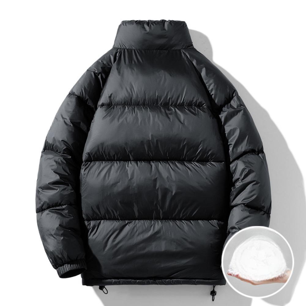 Down Jacket Korean Version Stand-up Collar Fluffy Versatile Thickened Warm Loose Trendy Brand White Duck Down Jacket