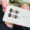 Princess Winnie Cinnamon Glass Bead Cat Eye Black Zircon Butterfly Handmade Press-on Nails