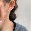 Heart Copper Color Back Hang Post Dangle Earring for Women Personality Simple Sweet Zircon Wholesale Christmas Gift