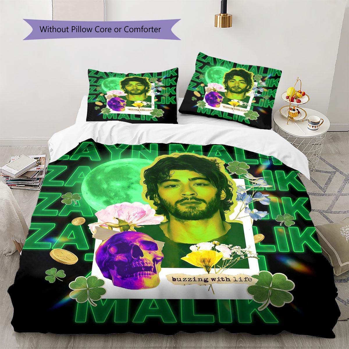 

ZaynMalik Pattern Bedding Quilt Set Quilt Cover Pillowcase Home Decoration Birthday Gift (1 * duvet cover + 2 * pillowcase, without core) 135x200cm