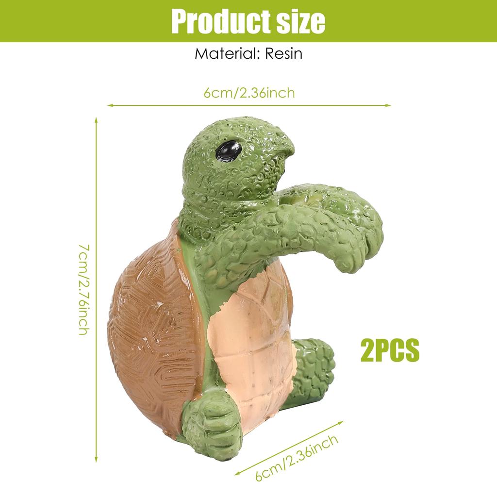 Resin Turtle Statue Pot Decoration Realistic Tortoise Figure Pot Hanger Interesting Statues Decorations for Vase Fish Tank