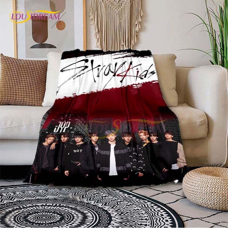 Nieuw Kpop Sterren Stray Kids Plaid Zachte Dekens voor Bedden Bankhoes Winter Beddengoed Queen Size Kamer Decoratie Fans Cadeau Picknick