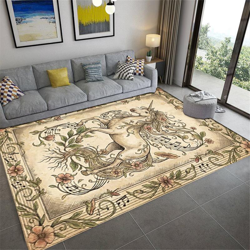 2025 New Unicorn Animal Carpet Rug for Living Room Bedroom Home Sofa Decoration,Kids play Non-slip Floor Mat136