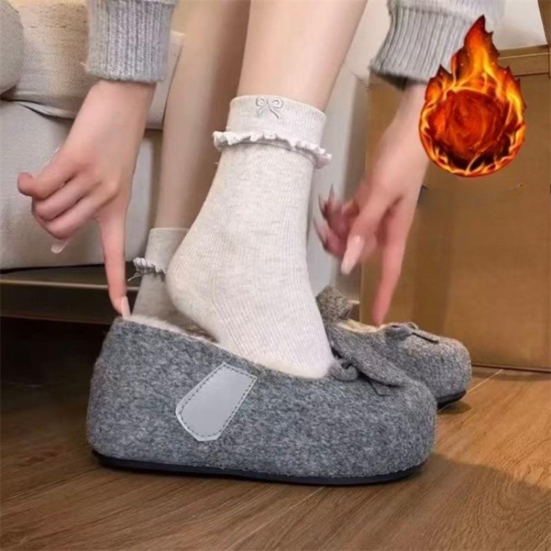 

Retro-style High-heel Thick-soled Cotton Women s New Style Outerwear Warm-weather Single Shoes 40 сірий