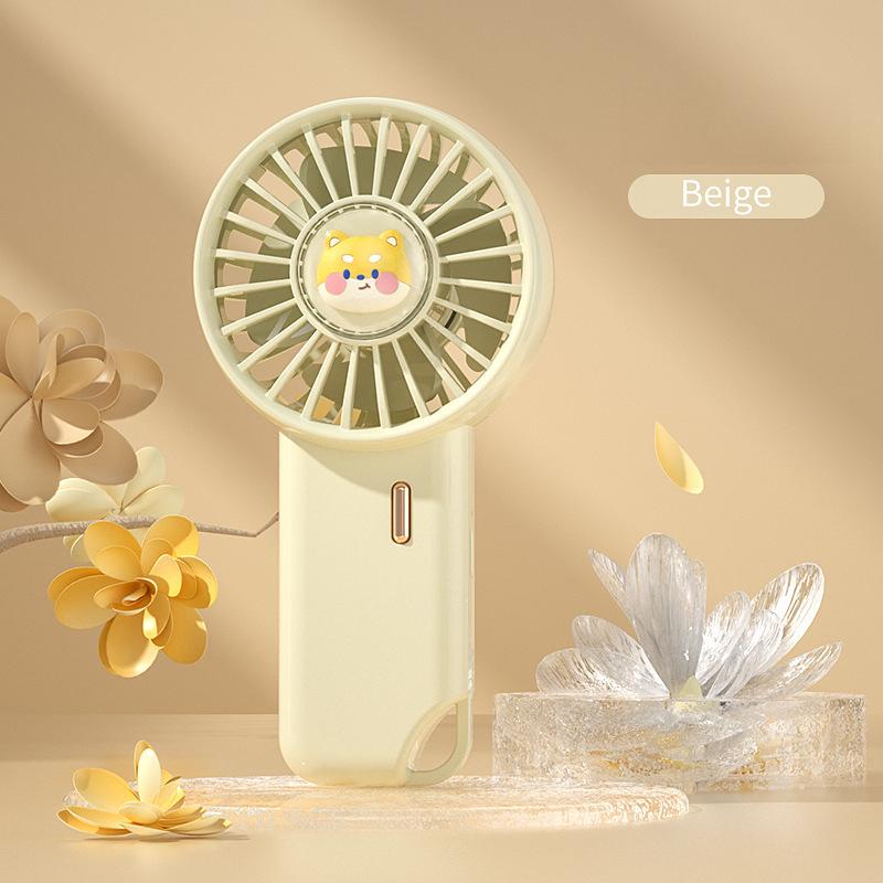 

1pc Portable Rechargeable Mini Fan 500mAh Lithium Battery Type-C Charging Port Cute Cartoon Decor 3 Wind Speed Levels Other бежевый
