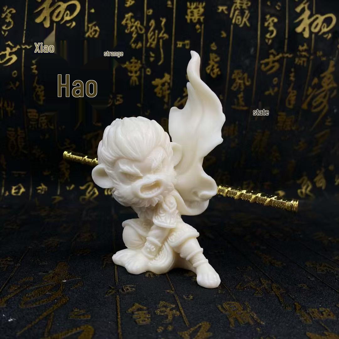 

Ivory Nut Carving of Sun Wukong: Exquisite Fighting Buddha Ornament