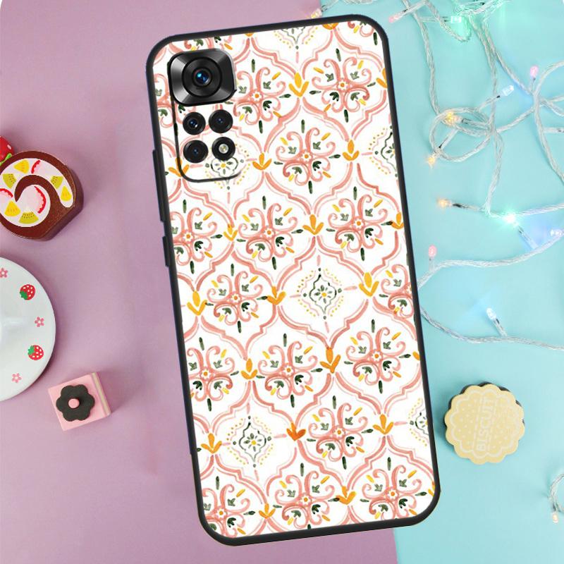 Moroccan Pattern Case For Xiaomi Redmi Note 13 Pro 14 9 10 11 12 9S 10S 11S 12S Redmi 14C 10C 12C 13C Cover