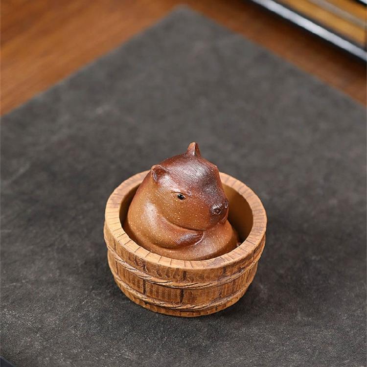 Cute Capybara Ornament Table Figure Distinctive Clay Capybara for Collector