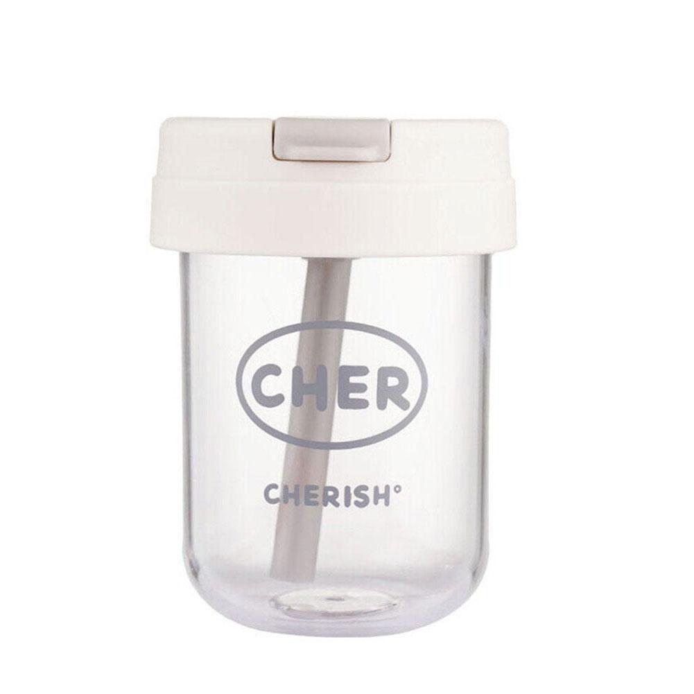 300ml Mini Straw Water Bottle Cute Anti-fall Portable Outdoor Sports Water Bottle Milk Coffee Fruit Tea Cup Couple Drinkware