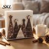 Christmas Tree Napkin Holder Wooden Holder, Freestanding Tissue Dispenser with Star And Snowflake Decor, Winter Holiday Table Decor Decorative Festive