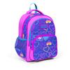 Coral High Kids Light Pink Lavender Heart Pattern Three Compartment School Backpack 23401