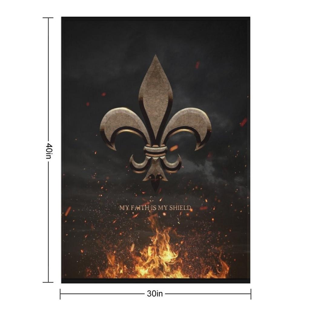 Fleur De Lis My Faith Is My Shield Throw Blanket Weighted Warm Designers Blankets For Bed Blankets