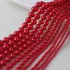 Contas de Pérola Sintética Vermelho Flamejante Shi Jia para Fazer Joias DIY