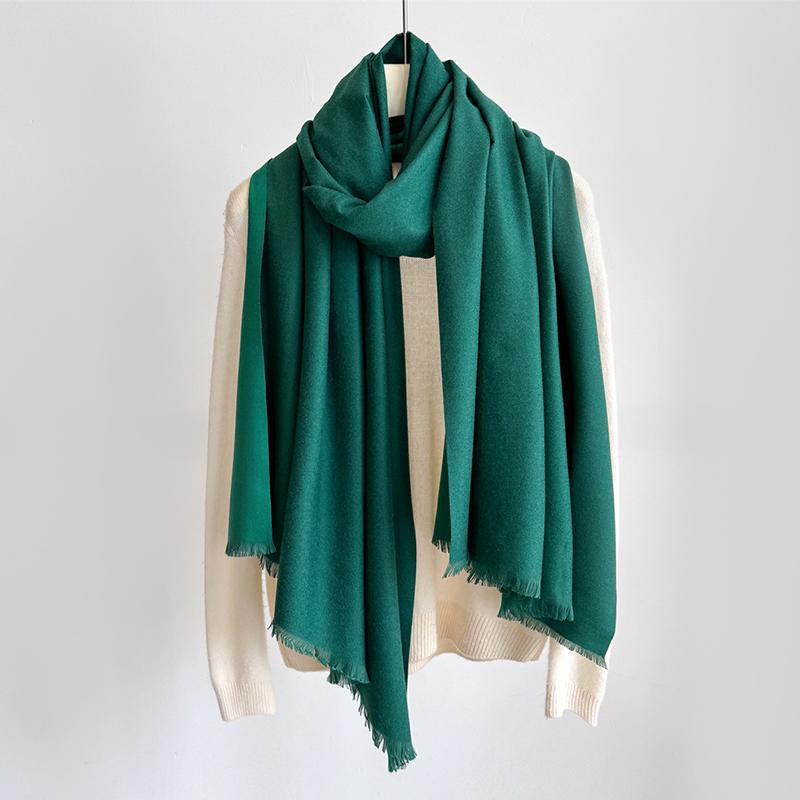 Luxury Winter Cashmere Scarf Women Two Colours Handkerchief Warm Pashmina Female Shawl Wrap Soft Pareo Bufanda Scarves Stole