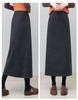 Women's Gray Wool Slimming Midi Skirt: Casual, Comfortable, and Drapey for Autumn/Winter