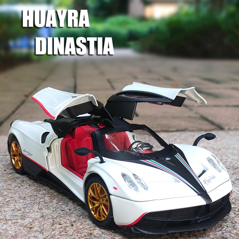 1/24 Alloy Die-casting Metal Pagani Huayra Dinastia Car Model Toys with Sound and Light Functions,Pull Back,Adults and Children Are Suitable for Gifts