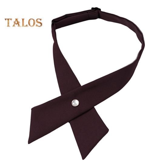 

Женский галстук-рубашка, однотонный дизайн, простая застежка-пряжка, крест-накрест, галстук для выпускного, униформа, студенческий галстук