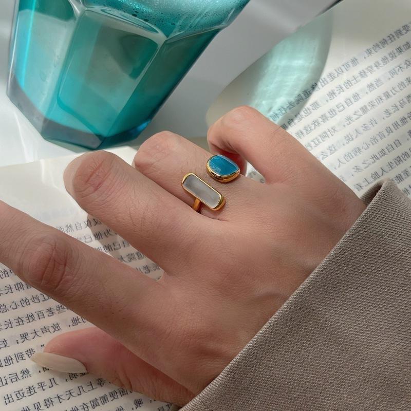 Xiaomi Original BFCLUB  Silver Color Blue White Rings For Women Counple Wedding Engagement Silver Women's Vintage Ring Fine Jewelry