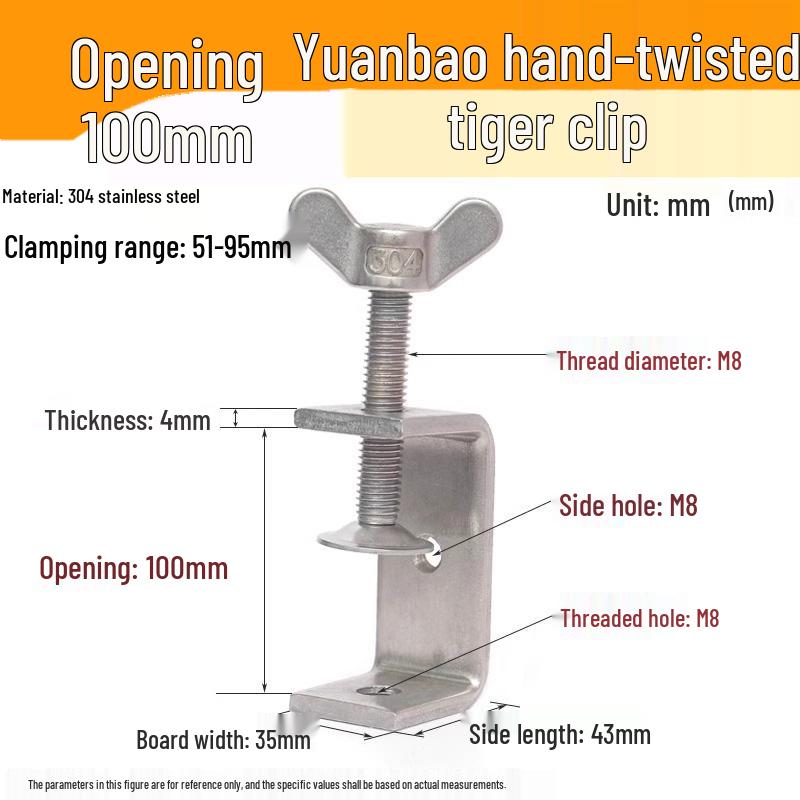 304 Stainless Steel U-Clamp Tiger Clamp with Hand-Tightened Eyebolt
