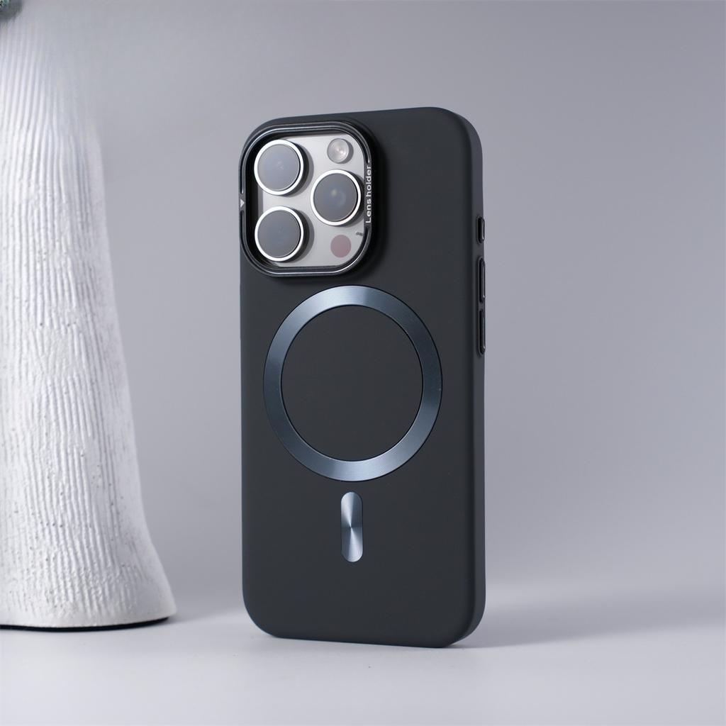 Applicable To Apple 17 Matte Skin Feeling Magnetic Suction Apple 16 Promax Lens Bracket Advanced Sense Anti Fall Mobile Phone Case 15