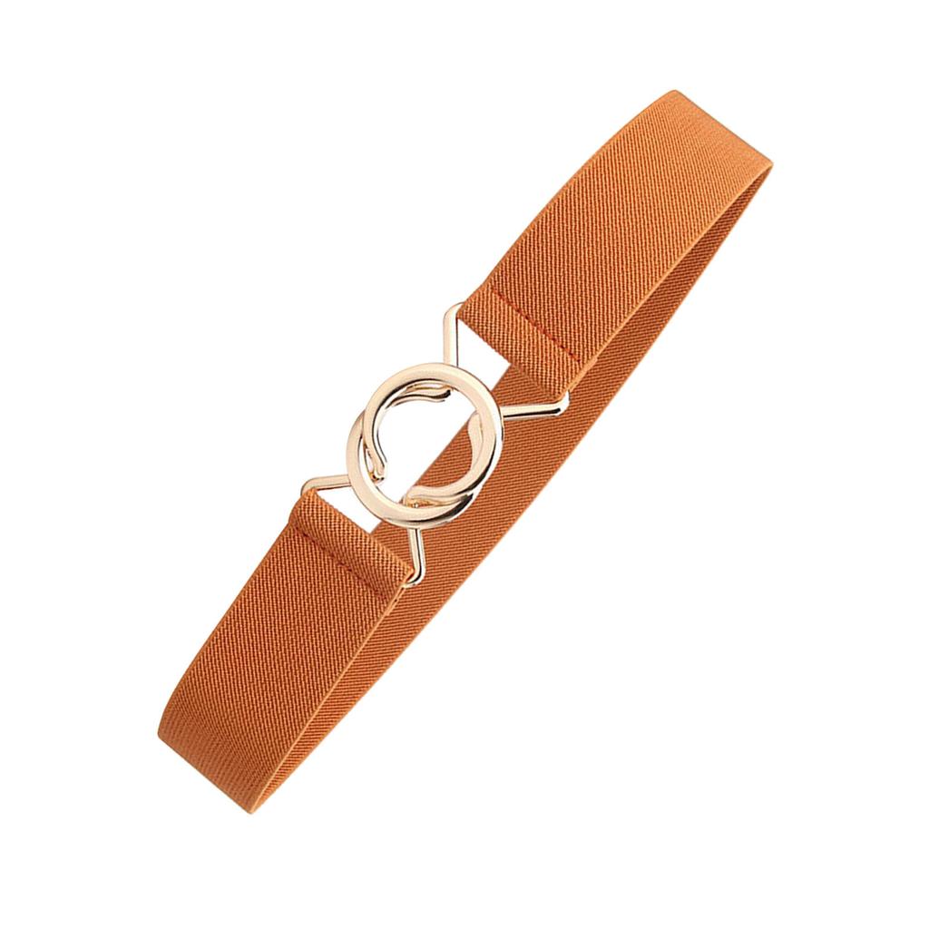 Damenkleid Taillengürtel Legierungsschnalle Vintage Breit Elastisch Taillengürtel für Mäntel Hemden Tops Hellbraun Einheitsgröße